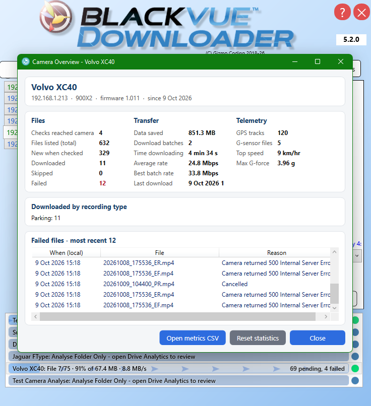BlackVue Downloader 5.2 &ndash; Camera Overview